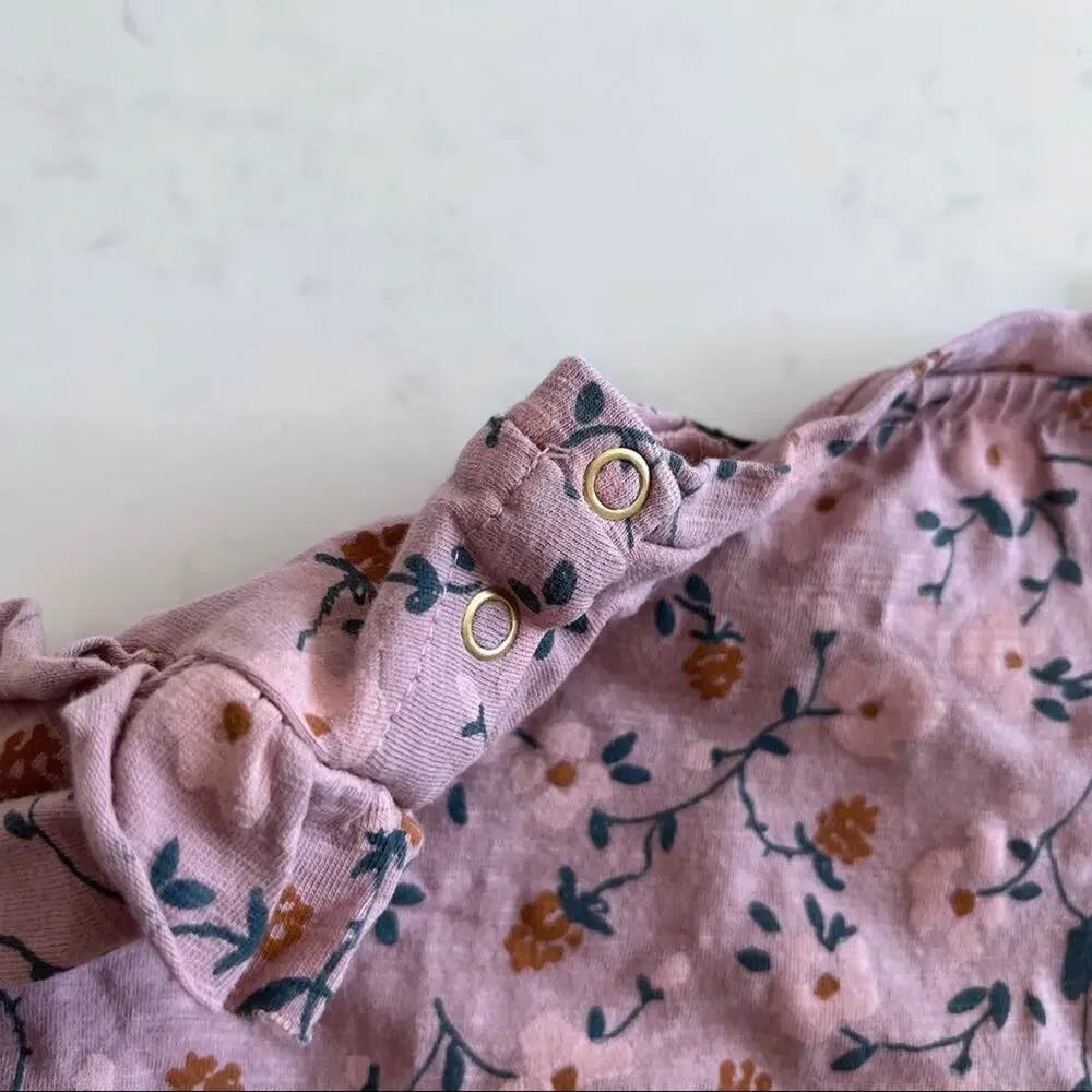 Soft Gallery girls floral ruffled organic cotton T-shirt size 24 months